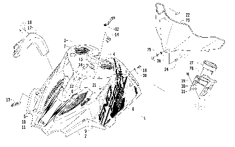 HOOD AND WINDSHIELD ASSEMBLY [98329]