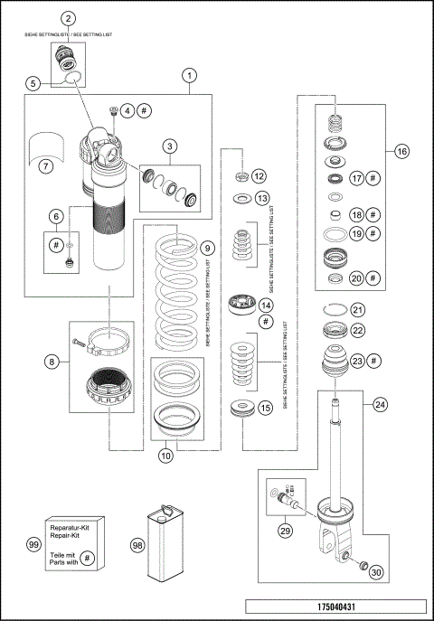 SHOCK ABSORBER DISASSEMBLED