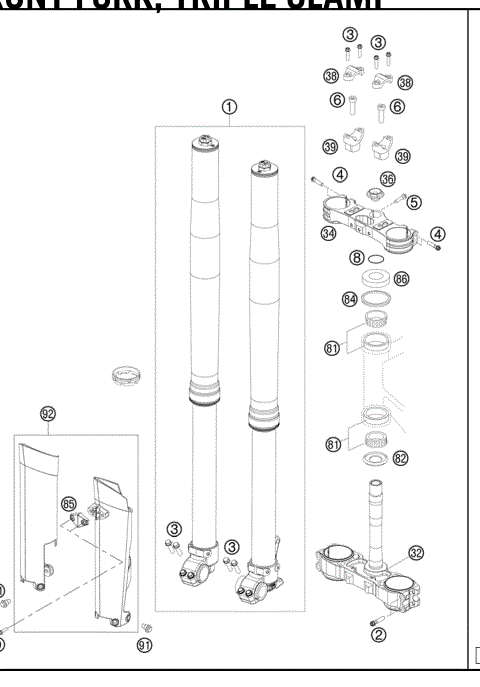 FRONT FORK,TRIPLECLAMP 