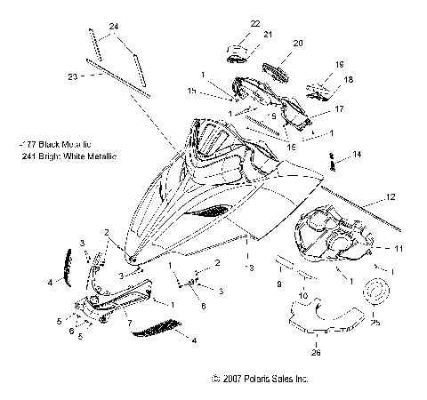 BODY, HOOD ASM. (600) - S08PM6 (49SNOWHOOD08600RMK)