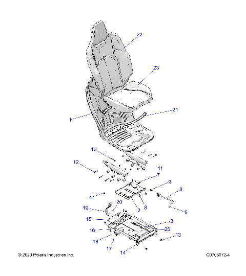 BODY, SEAT ASM. AND SLIDER - Z25NEB99A4/B4 (C0703972-4)