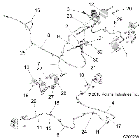 BRAKES, BRAKE LINES AND MASTER CYLINDER - Z18VAS87CM (C700238)