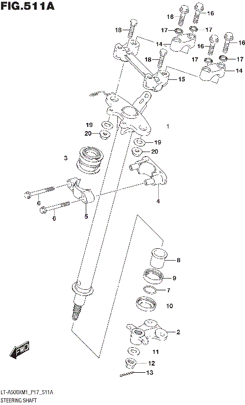 STEERING SHAFT (LT-A500XM1 P17)