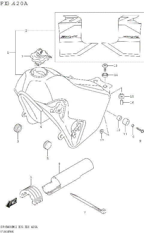 FUEL TANK (DR-Z400SM:(E03,E28))