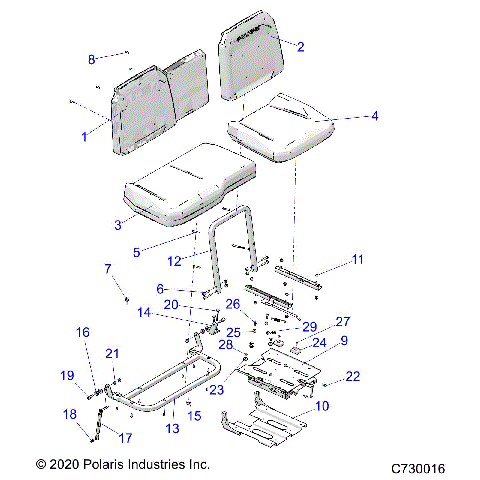BODY, SEAT ASM. AND SLIDER - R21TAS99CA/CK/EA/EK (C730016)
