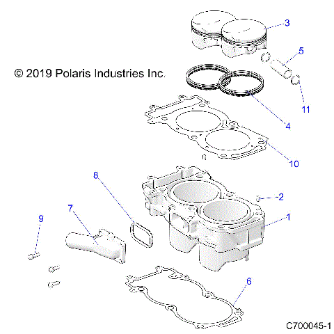ENGINE, CYLINDER AND PISTON - R21RRE99FP/F9 (C700045-1)