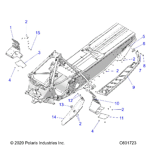 CHASSIS, CLUTCH GUARD/FOOTRESTS/RUNNING BOARDS - S21EKL8RS ALL OPTIONS (C601723)