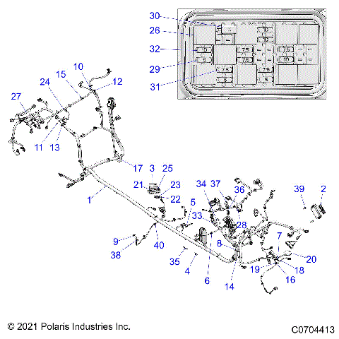 ELECTRICAL, WIRE HARNESS, CHASSIS, DELUXE RIDE COMMAND - Z21R4D92AM/BM/AC/BC (C0704413)