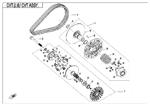 CLUTCH & CVT ASSY. (18g WEIGHT ROLLER)