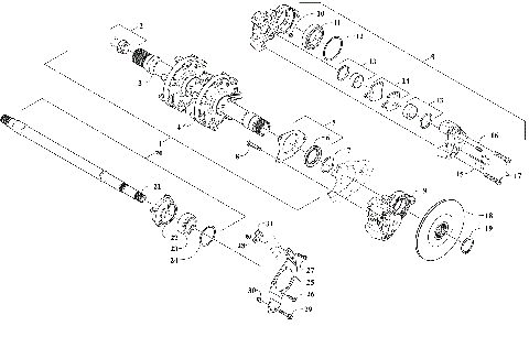 DRIVE TRAIN SHAFTS AND BRAKE ASSEMBLIES [110186]