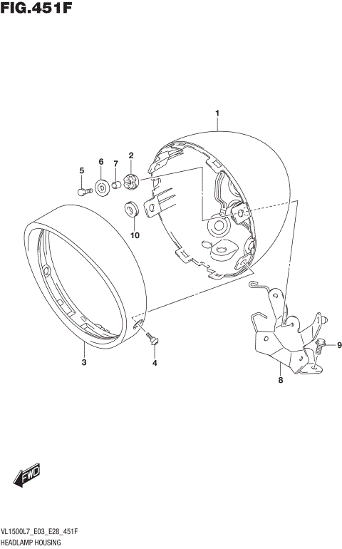 HEADLAMP HOUSING (VL1500TL7 E28)