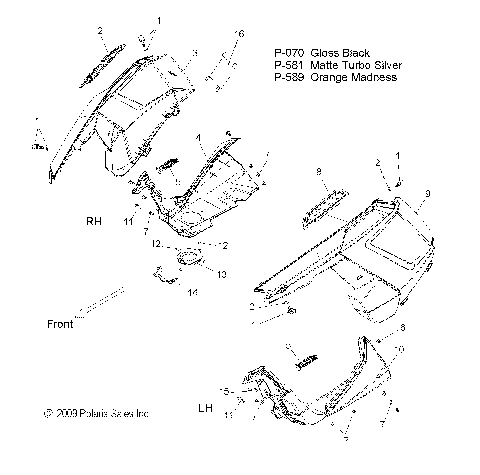 BODY, FENDERS and SIDE PANELS - S11CW8GSA/GSB/GST/GEA (49SNOWFENDERS11800ASLT)