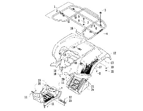 REAR RACK, BODY PANEL, AND FOOTWELL ASSEMBLIES [95768]