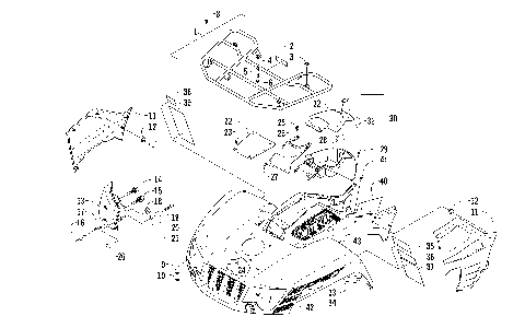 FRONT RACK, BODY PANEL, AND HEADLIGHT ASSEMBLIES [95011]