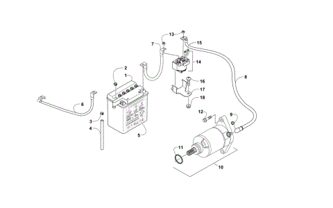 BATTERY AND STARTER ASSEMBLY