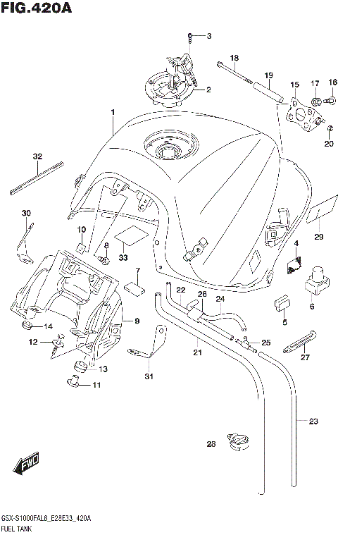 FUEL TANK (GSX-S1000FAL8 E28)