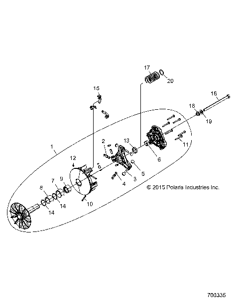 DRIVE TRAIN, PRIMARY CLUTCH - Z19VBE99AM/BM/LM (700335)