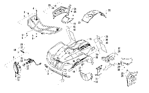 FRONT RACK, BODY PANEL, AND HEADLIGHT ASSEMBLIES [95057]