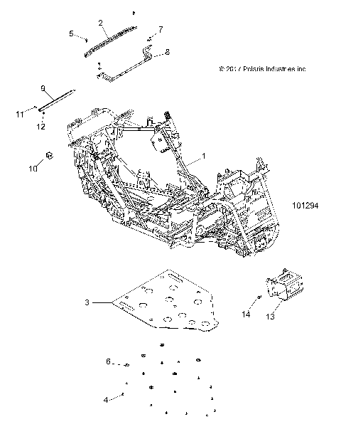 CHASSIS, MAIN FRAME AND SKID PLATE - A18DCE87BB (101294)