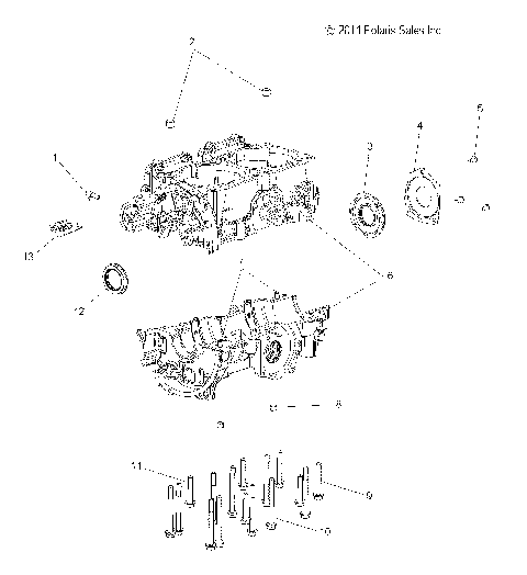 ENGINE, CRANKCASE - S12BS8/BC8 ALL OPTIONS (49SNOWCRANKCASE12800SB)