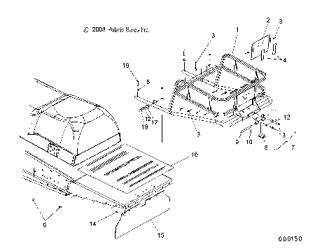 CHASSIS, RACK ASM. and SNOW FLAP - S19SJA5BSL/BEL (600150)