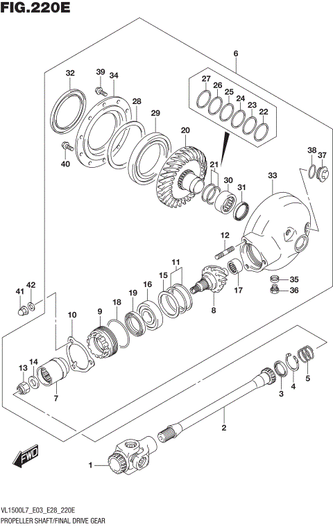 PROPELLER SHAFT/FINAL DRIVE GEAR (VL1500TL7 E03)
