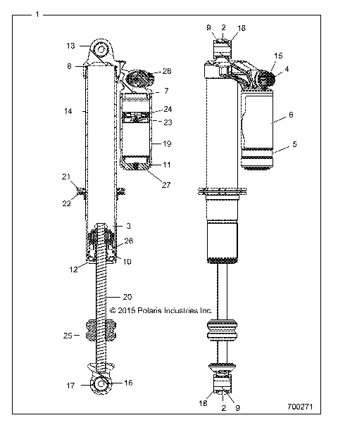 SUSPENSION, FRONT SHOCK INTERNALS - Z16VBE99AK/AW/AB (700271)