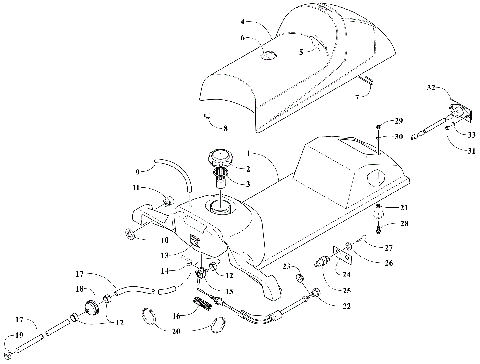 GAS TANK, SEAT, AND TAILLIGHT ASSEMBLY [106109]