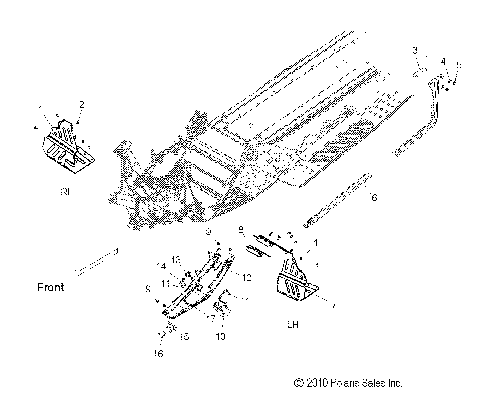 CHASSIS, CLUTCH GUARD and FOOTRESTS - S12CL8/CW8 ALL OPTIONS (49SNOWCLUTCHGUARD11800ASLT)