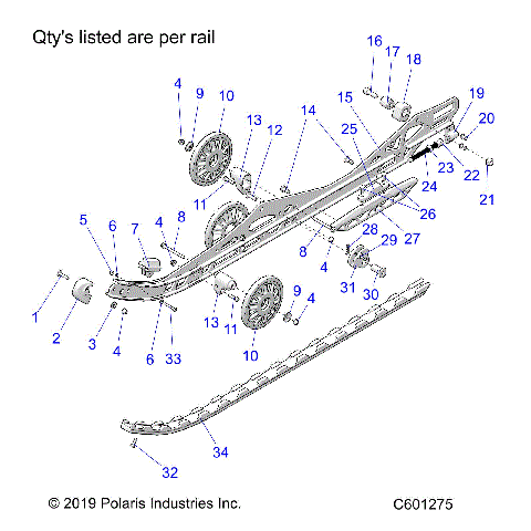 SUSPENSION, RAIL BEAM LH/RH - S21TKP8RS/8RE ALL OPTIONS (C601275)