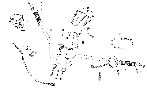 HANDLEBAR AND CONTROLS ASSEMBLY [90390]