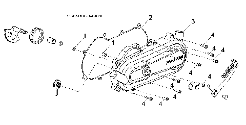 ENGINE, CRANKCASE COVER, LH - A07FA09AA/AB (49ATVCRANKCASECVRLH07OTLW90)