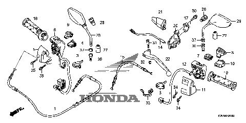 HANDLE LEVER@SWITCH@CABLE