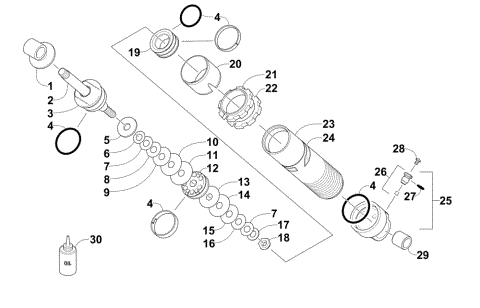 REAR SUSPENSION FRONT ARM SHOCK ABSORBER