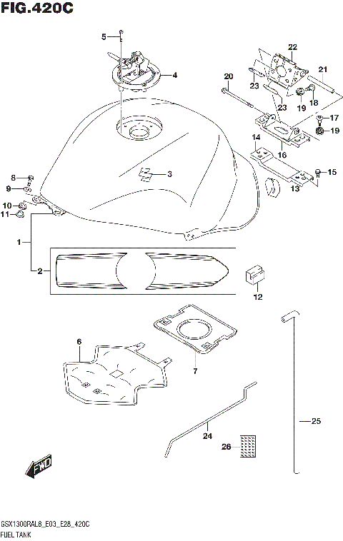 FUEL TANK (GSX1300RAL8 E33)