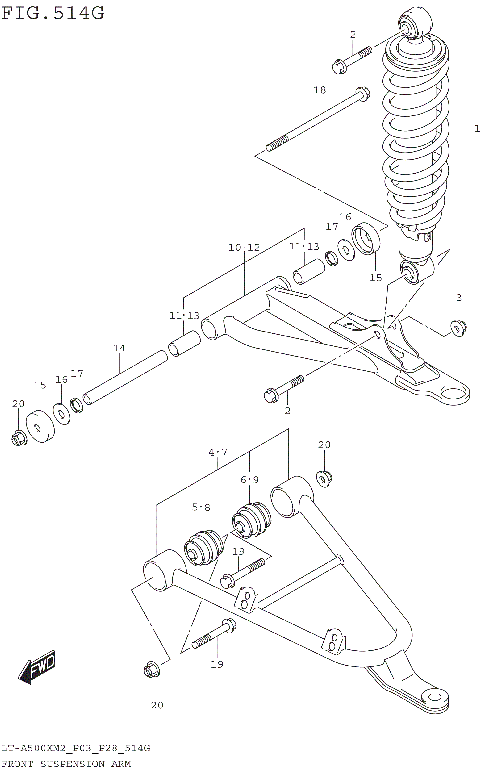 FRONT SUSPENSION ARM (LT-A500XPZM2 P03)