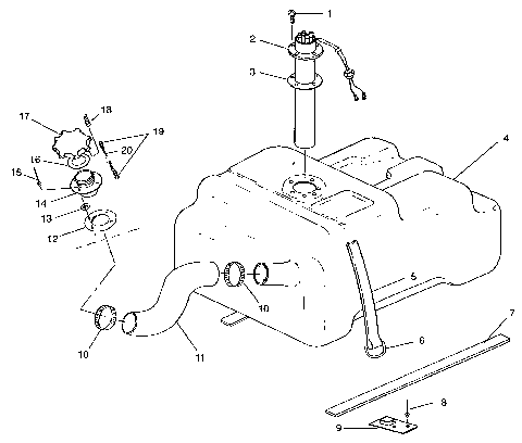 FUEL TANK w/COMBINATION FUEL PICK-UP   and SENDER  SLT 750 B954170 (4930563056A010)
