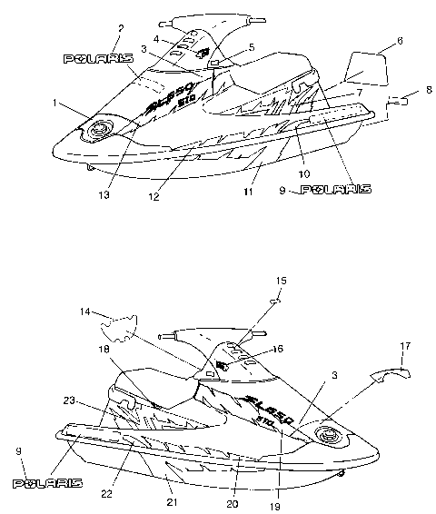 DECALS SL 650 STD B954358 (4932923292A007)