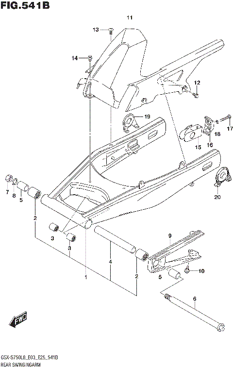 REAR SWINGINGARM (GSX-S750L8 E33)