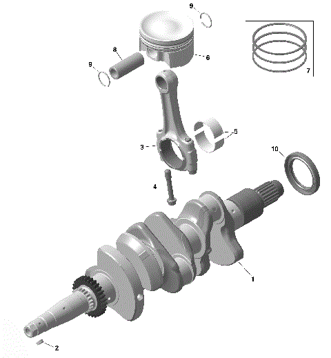 01- ROTAX - Crankshaft and Pistons