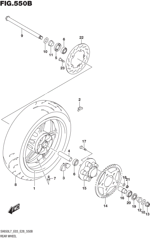 REAR WHEEL (SV650L7 E33)