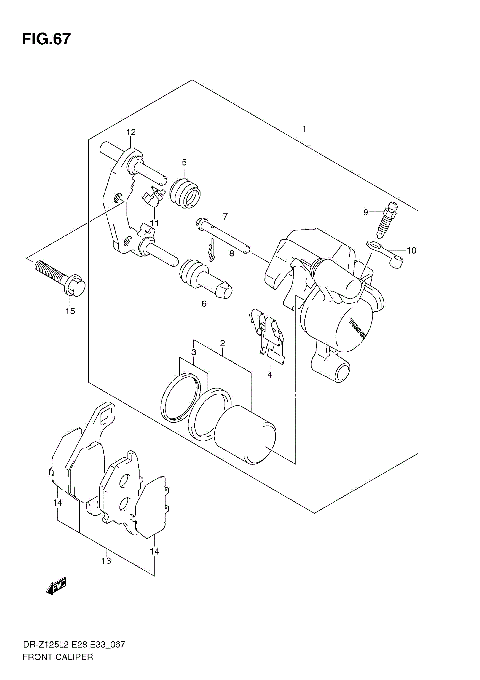 FRONT CALIPER (DR-Z125L E33)