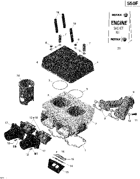 01- Cylinder, Exhaust Manifold And Reed Valve