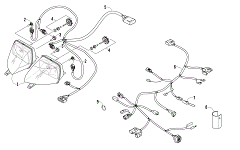 HEADLIGHT AND WIRING ASSEMBLIES
