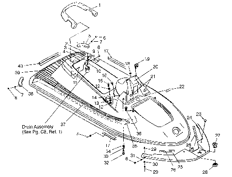 HULL and BODY ASSEMBLY SL 750 B954070 (4930523052A005)