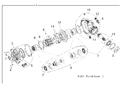 DRIVE TRAIN, FRONT GEARCASE INTERNALS 1332842 - R11VE76AC/AD/AT/AW/AZ (49RGRTRANSINTL1332842)