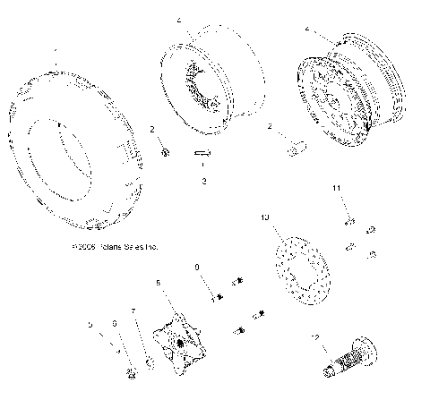 WHEEL, FRONT and BRAKE DISK/HUBS - A07LB27AA/AC/LH27AA/AB/AC/AD/AL (49ATVWHEELFRT07HAWK)