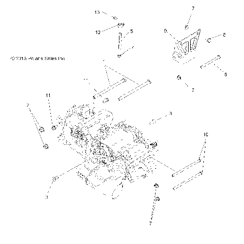 DRIVE TRAIN, MAIN GEARCASE MOUNTING - A13MB46FZ (49ATVGEARCASEMTG13HAWK)