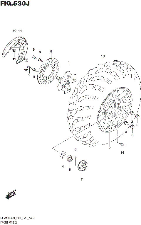 FRONT WHEEL (LT-A500XPZL9 P33)