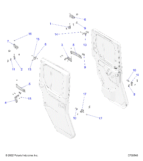 BODY, DOOR, REAR, MOUNTING - R23RSU99A9/AJ/AK/AX/B9/BJ/BK/BX (C730846)